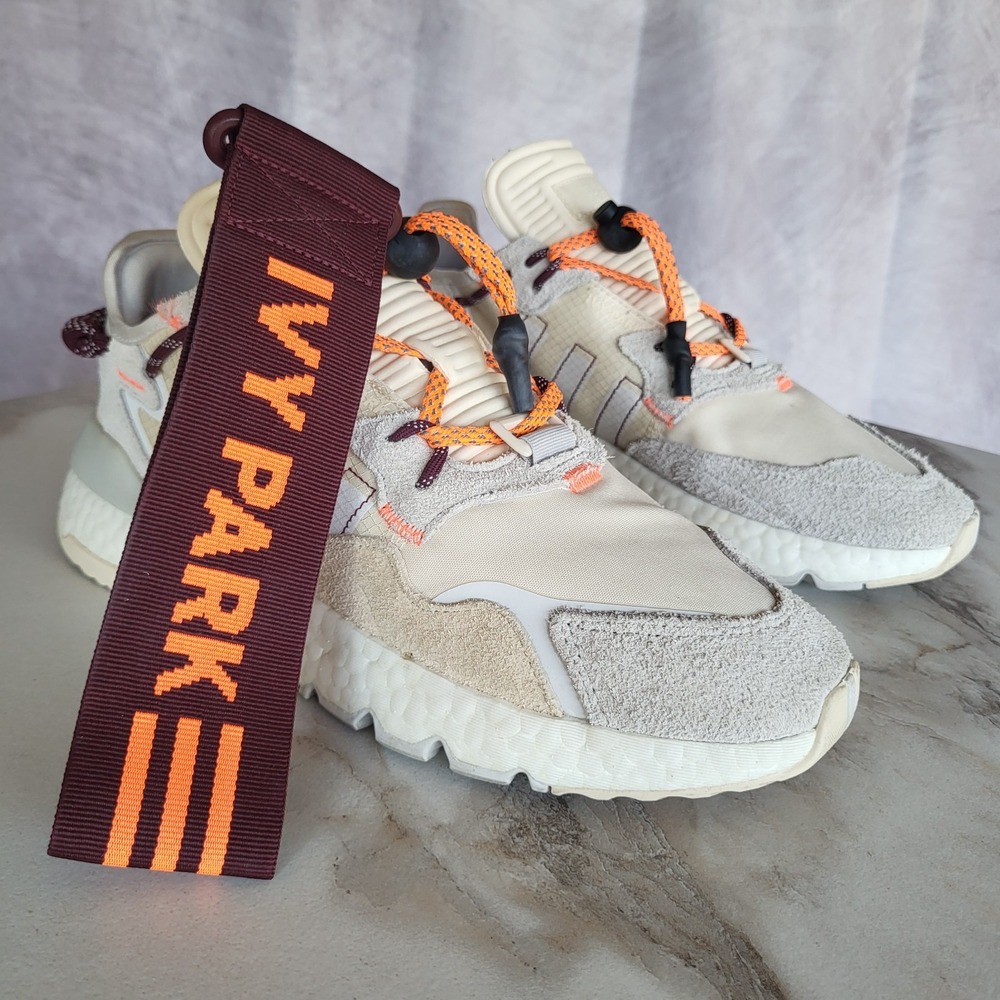 Size 9.5 - Ivy Park x adidas Nite Jogger Grey/Beige Burgandy Orange FX3239